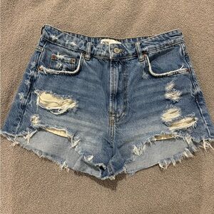 ZARA Denim High Waisted Shorts with Rips (the hw short)